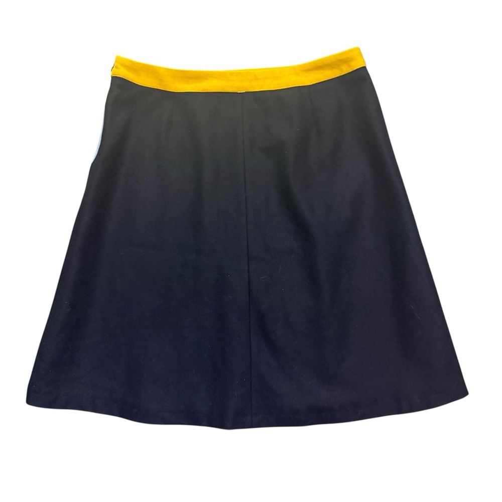 Harve Benard Vintage Colorblock Striped Wool A-Line Skirt Size 12 Lined Artsy - Picture 3 of 8